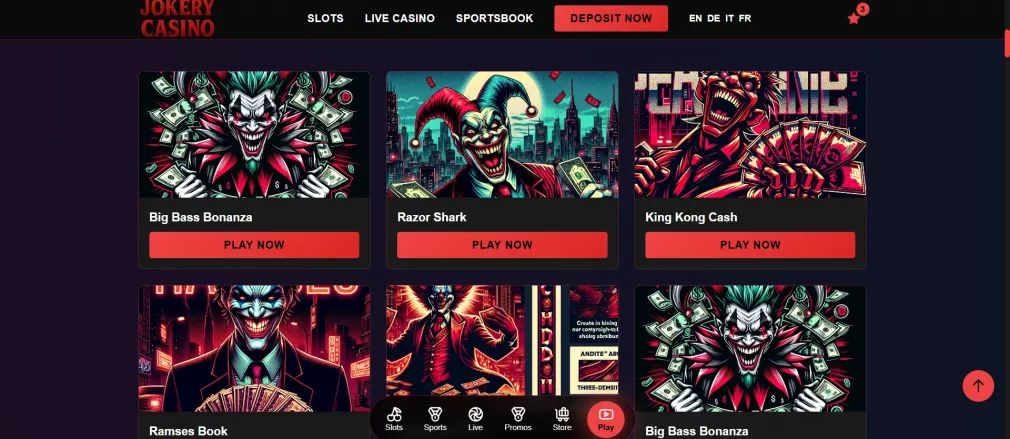 Jokery Casino Willkommensbonus 100% bis zu 1500 Euro plus 100 Freispiele